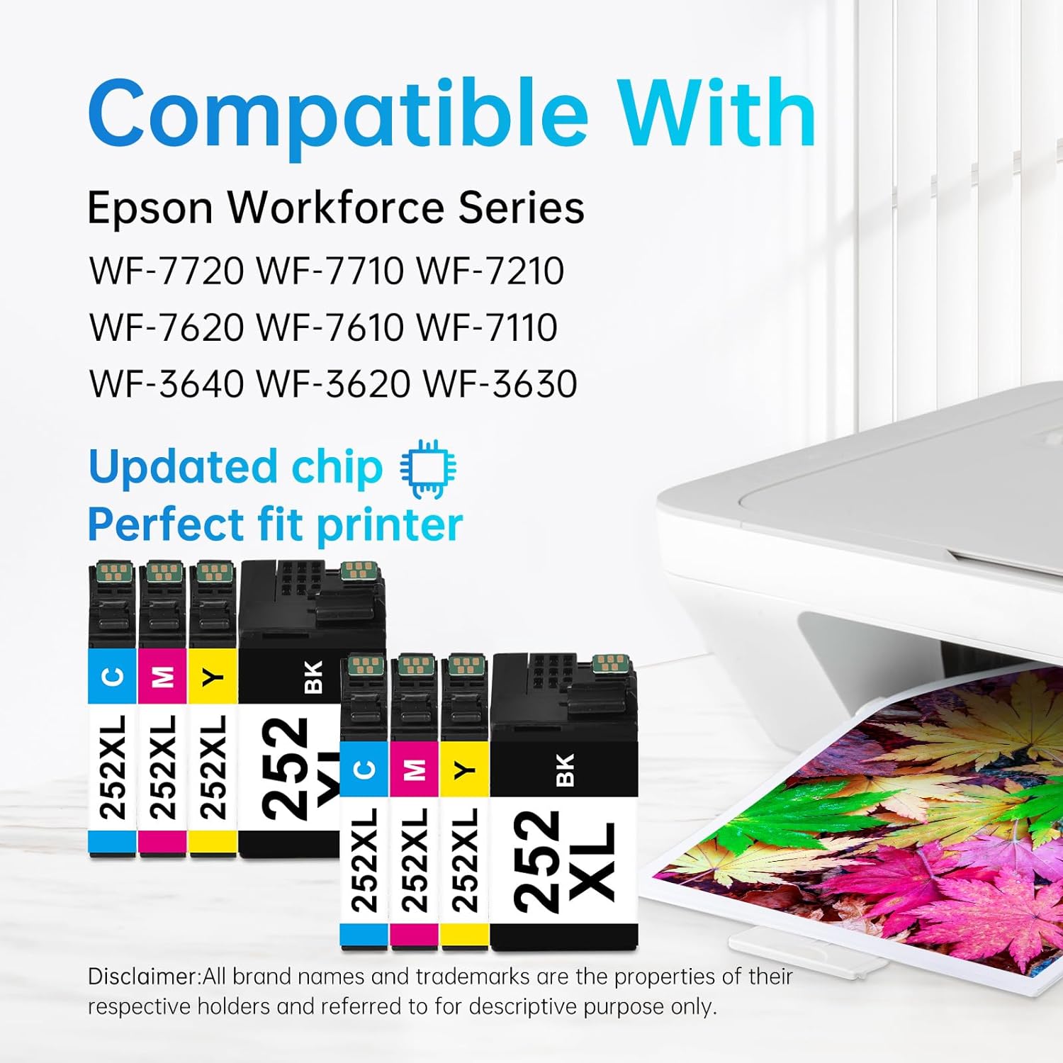 Remanufactured Epson 252XL Ink Cartridges (2 Black, 2 Cyan, 2 Magenta, 2 Yellow, 8-Pack)