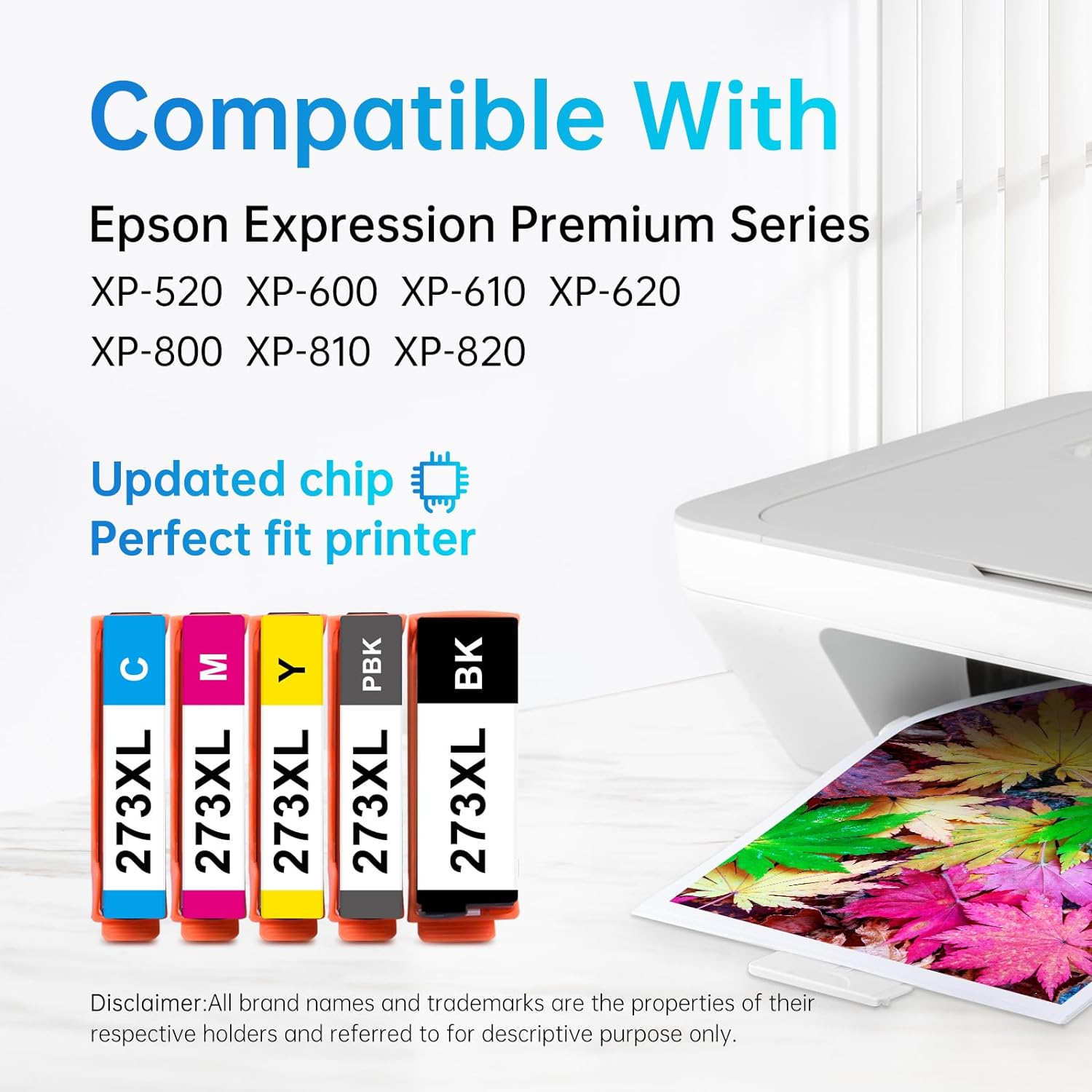 Remanufactured Epson 273XL Ink Cartridges (Black, Photo Black, Cyan, Magenta, Yellow, 5 Pack)