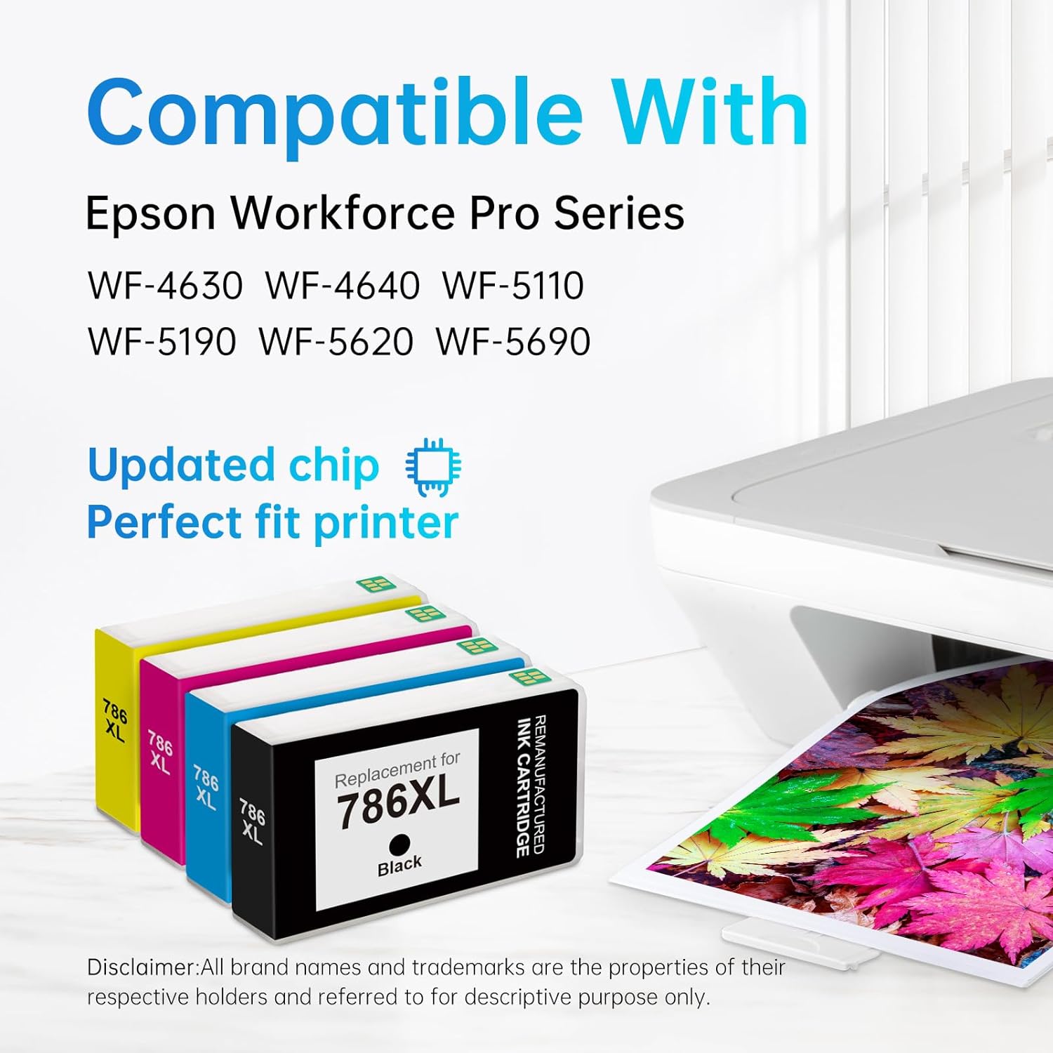 Epson 786XL Ink Cartridges Replacement (Black, Cyan, Magenta, Yellow, 4 Pack)