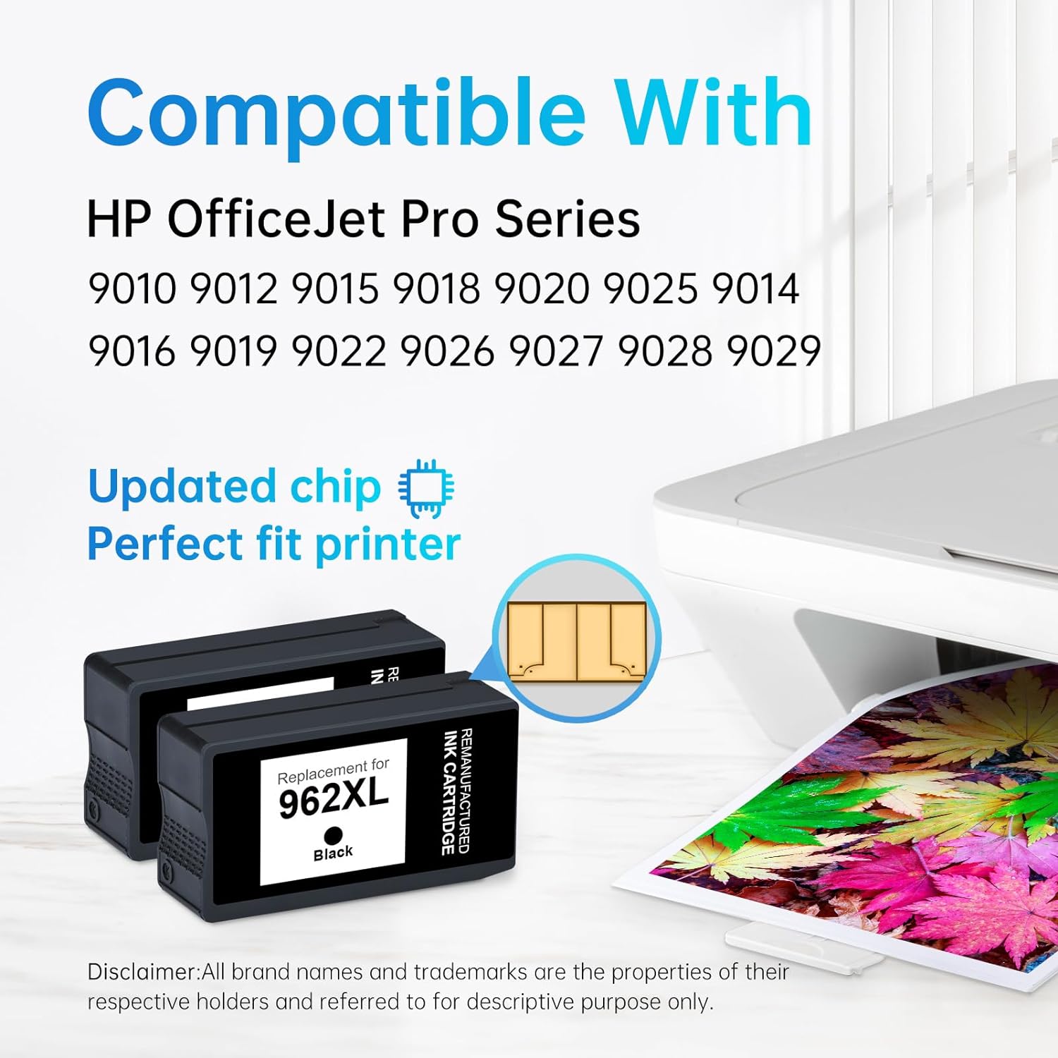 HP 962XL Replacement Ink Cartridges (2 Black)