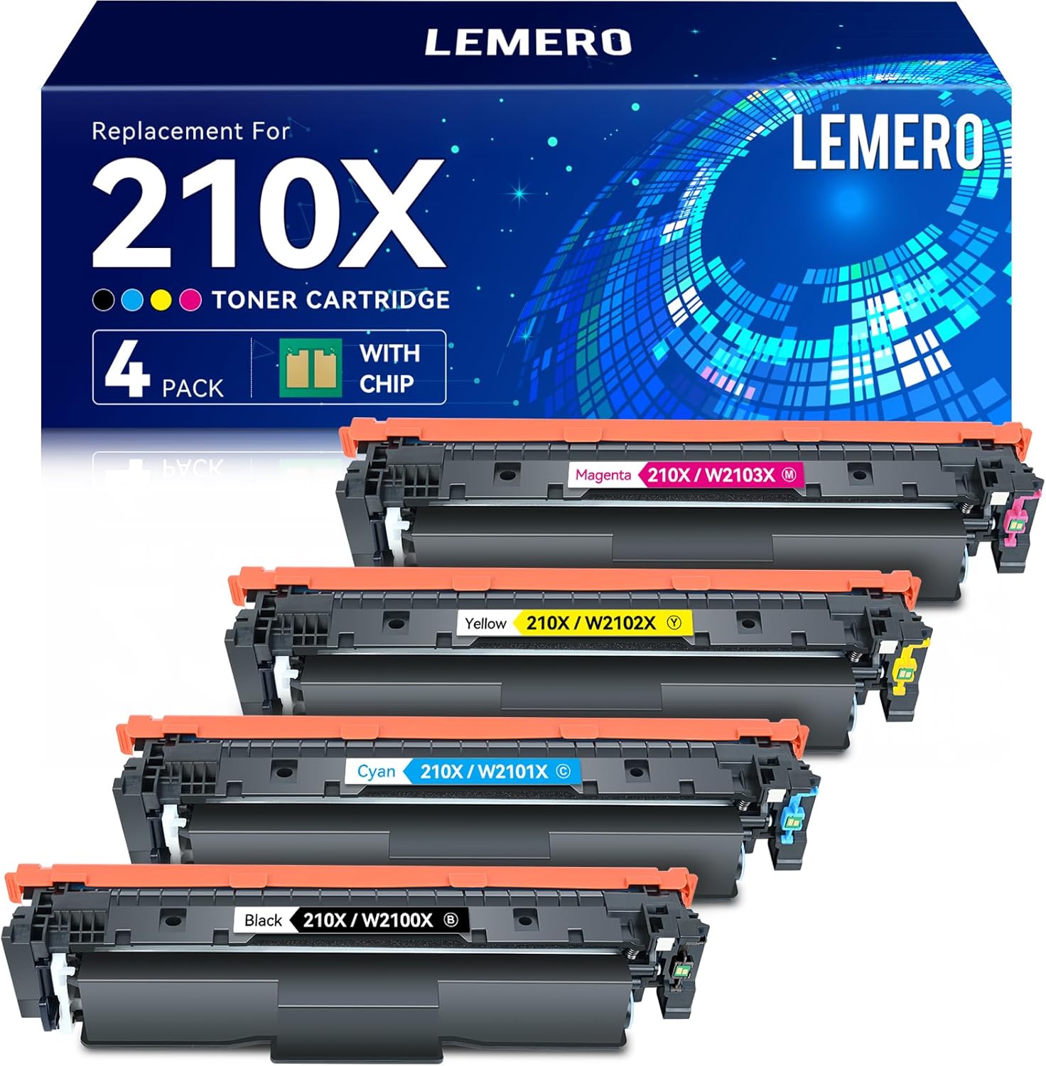 LEMERO HP 210X Toner Set Replacement 4 Pack