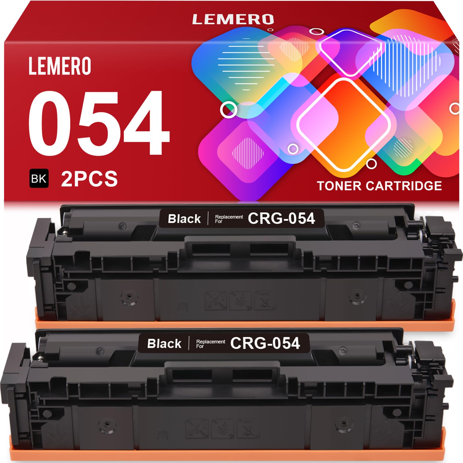 LEMERO Compatible Canon 054 Toner Cartridge Set (Black, 2-Pack)