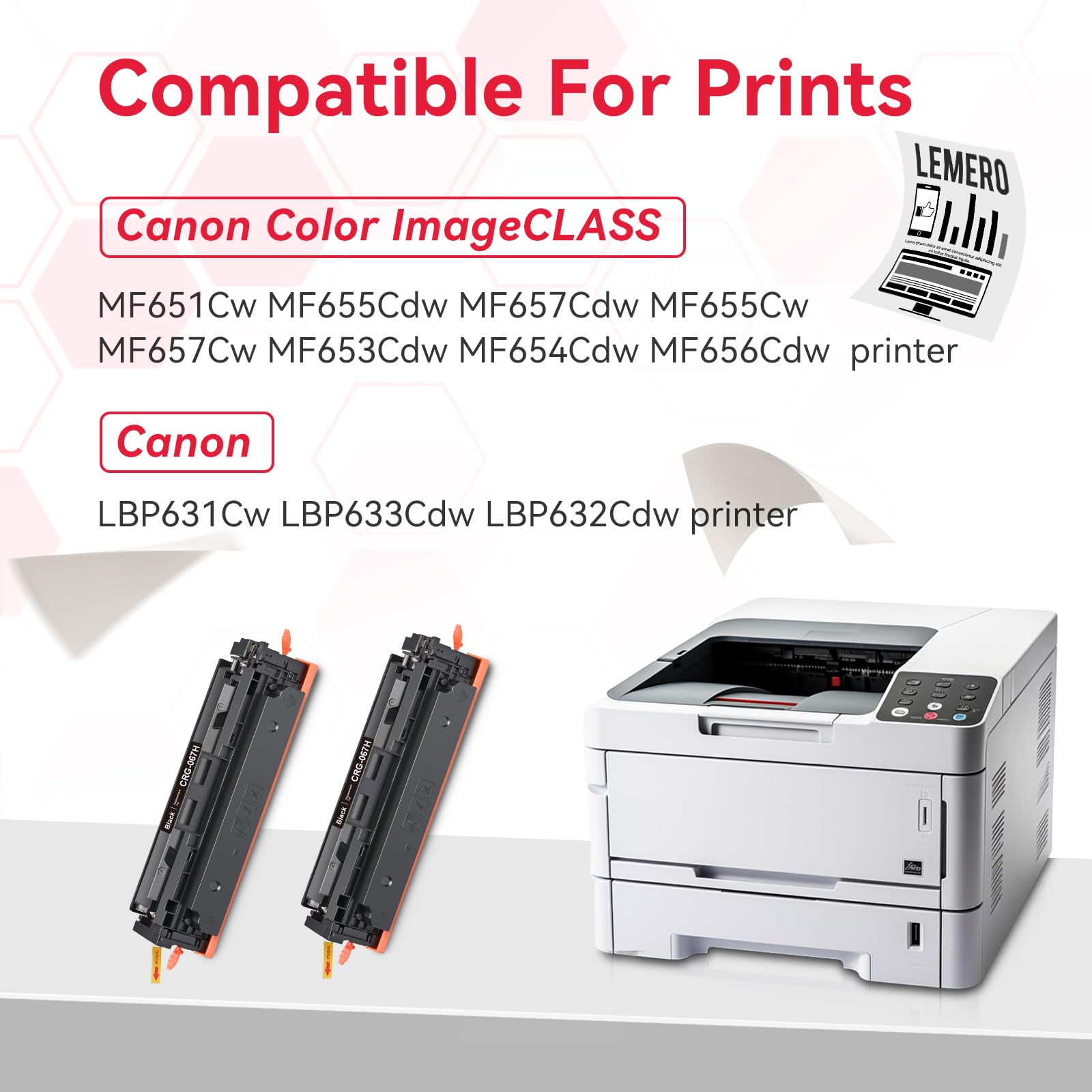 Canon 067H Black Toner Compatible 2 Pack With Chip