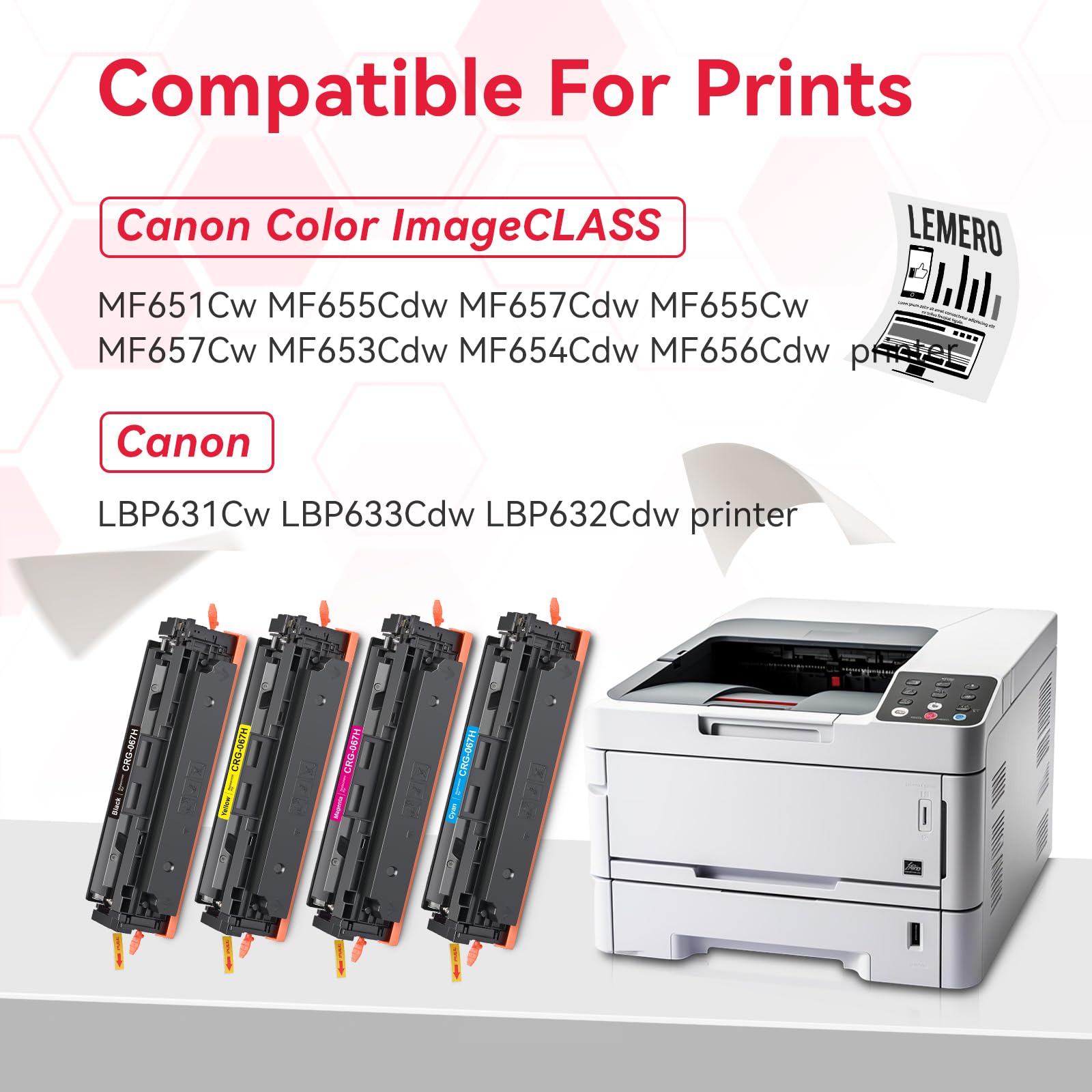 067H Compatible Toner Cartridges 4-Pack With Chip