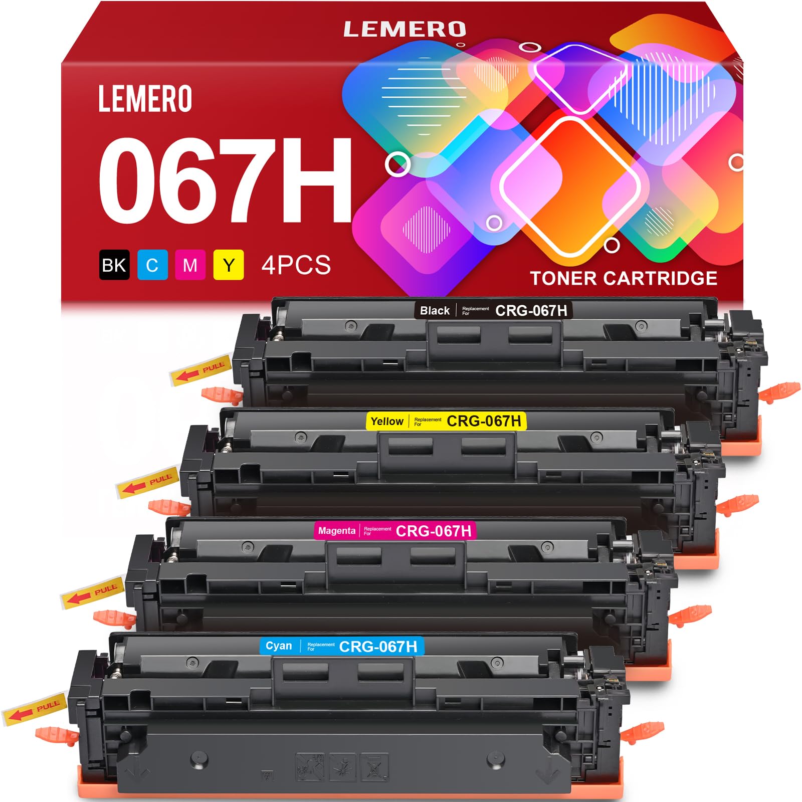 067H Compatible Toner Cartridges 4-Pack With Chip