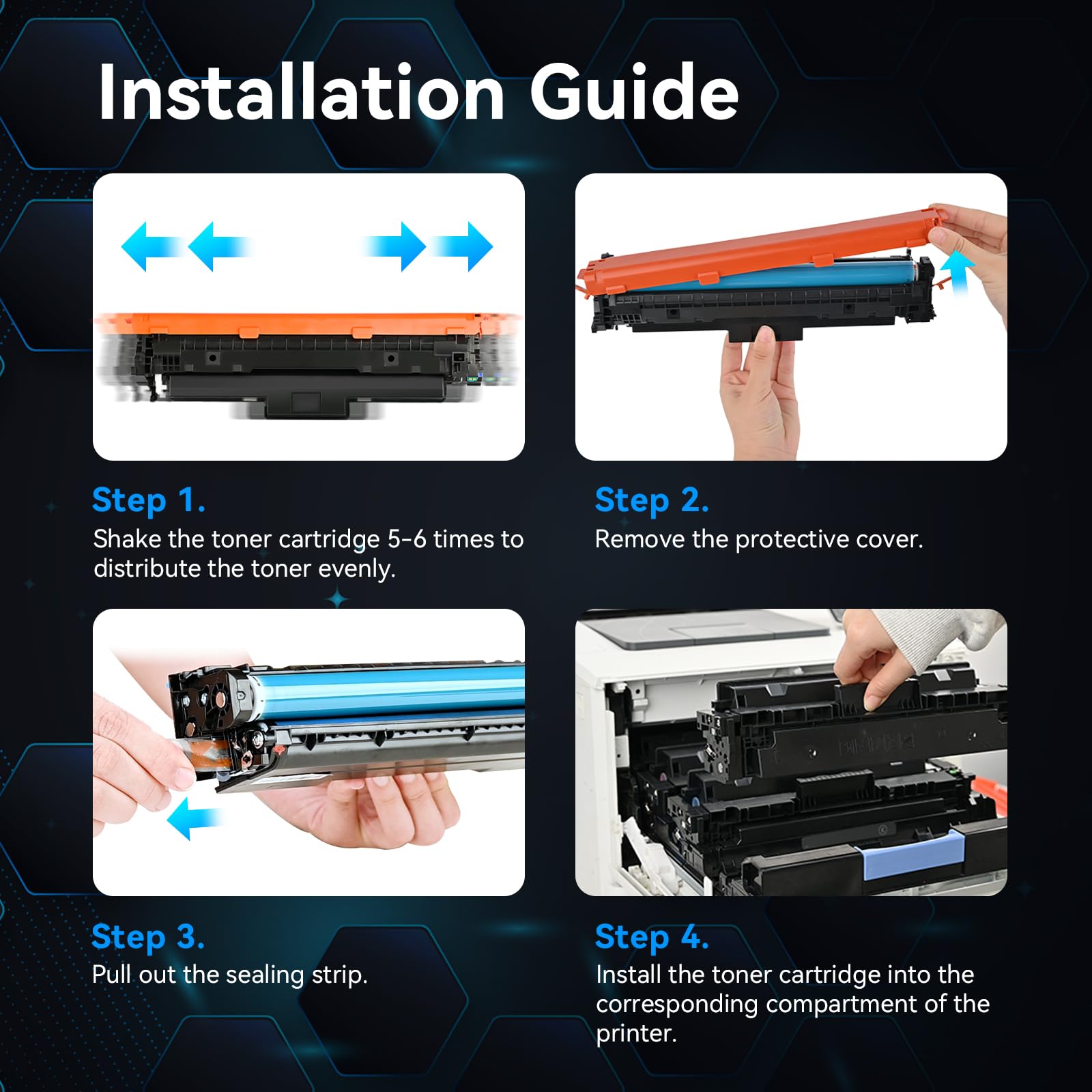 HP 210A Compatible Toner Cartridges Replacement 4 Pack With Chip