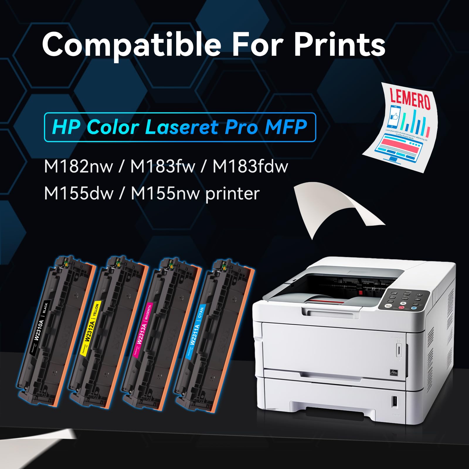 Lemero HP 215A Compatible Toner Cartridge Replacement with Chip