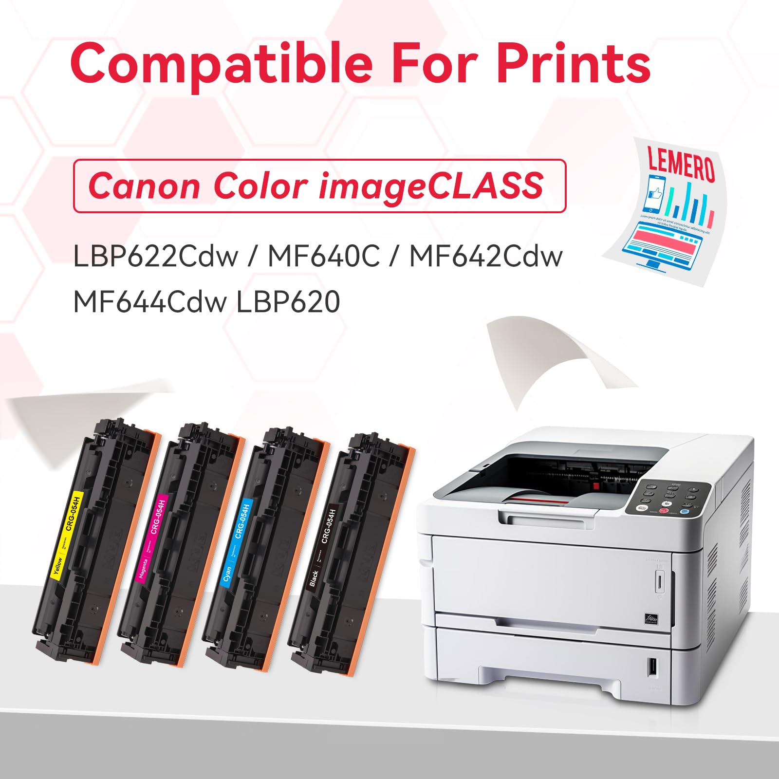 Compatible Canon 054H Toner Cartridge Set 4 Pack