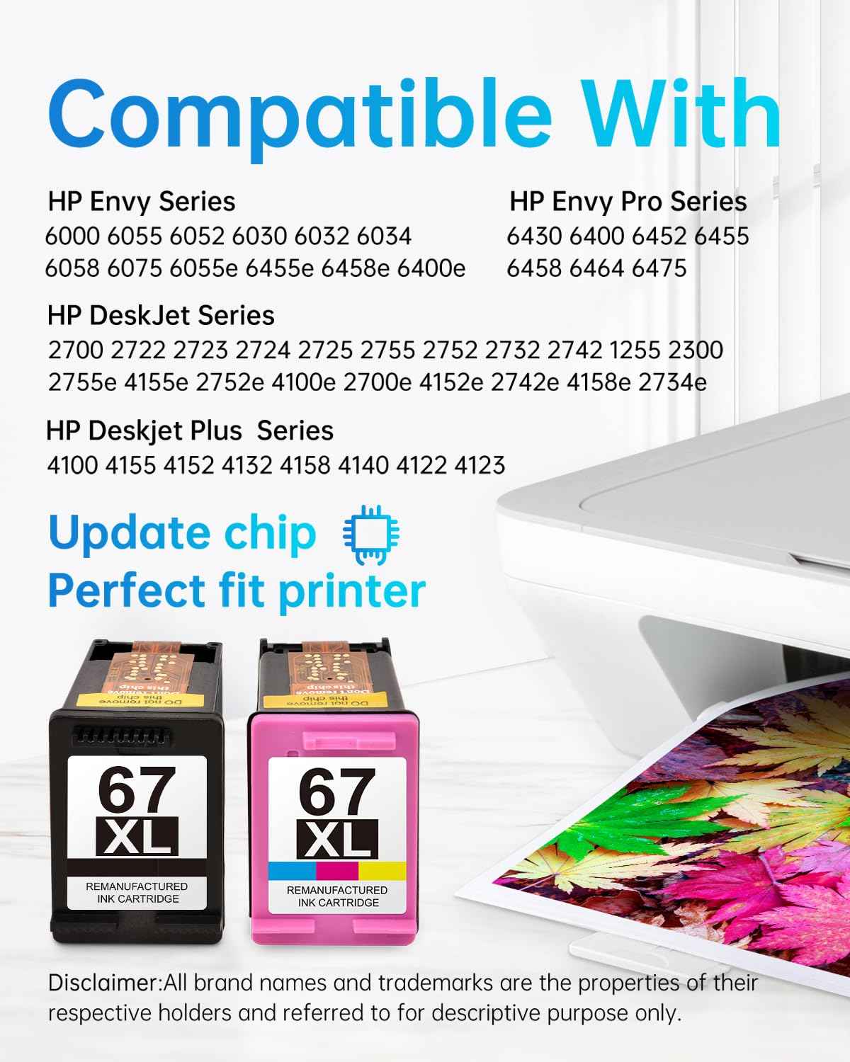 Remanufactured HP 67XL High Yield Ink Cartridge - Black - Tri-Color -Combo Pack