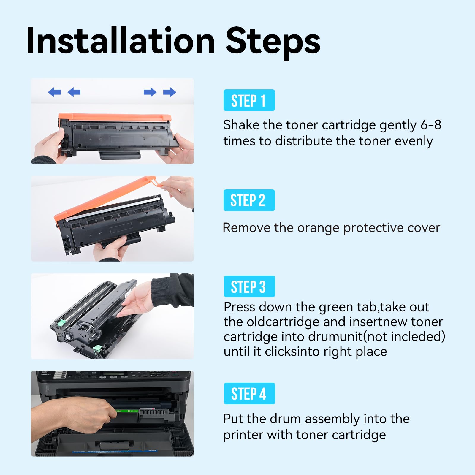 Brother TN760 2 Pack Compatible Toner Cartridges