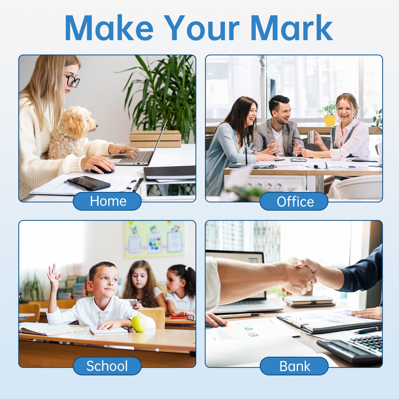 LEMERO ink cartridges used in home, office, school, and bank settings