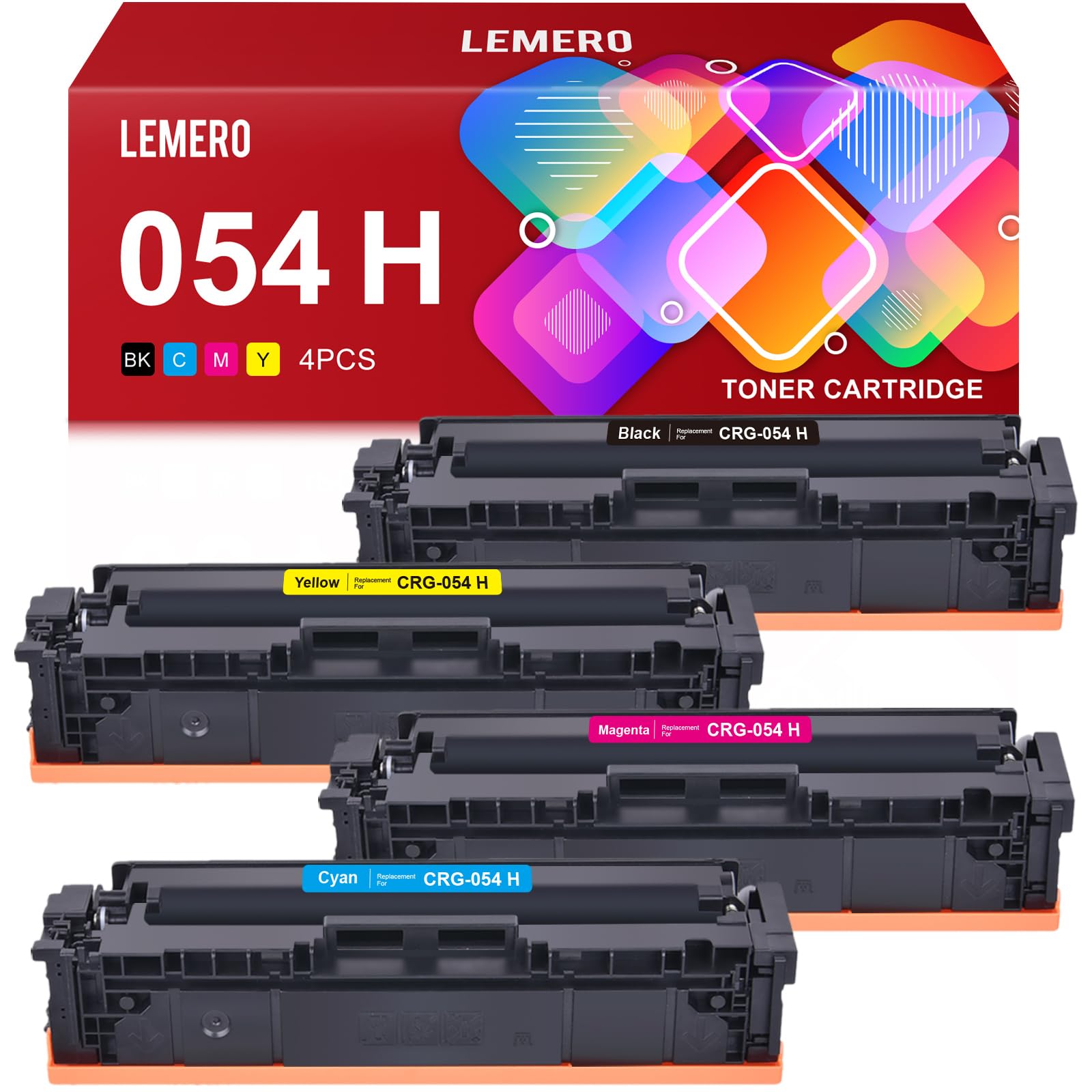 LEMERO Compatible 054H 4 Pack Toner Cartridge