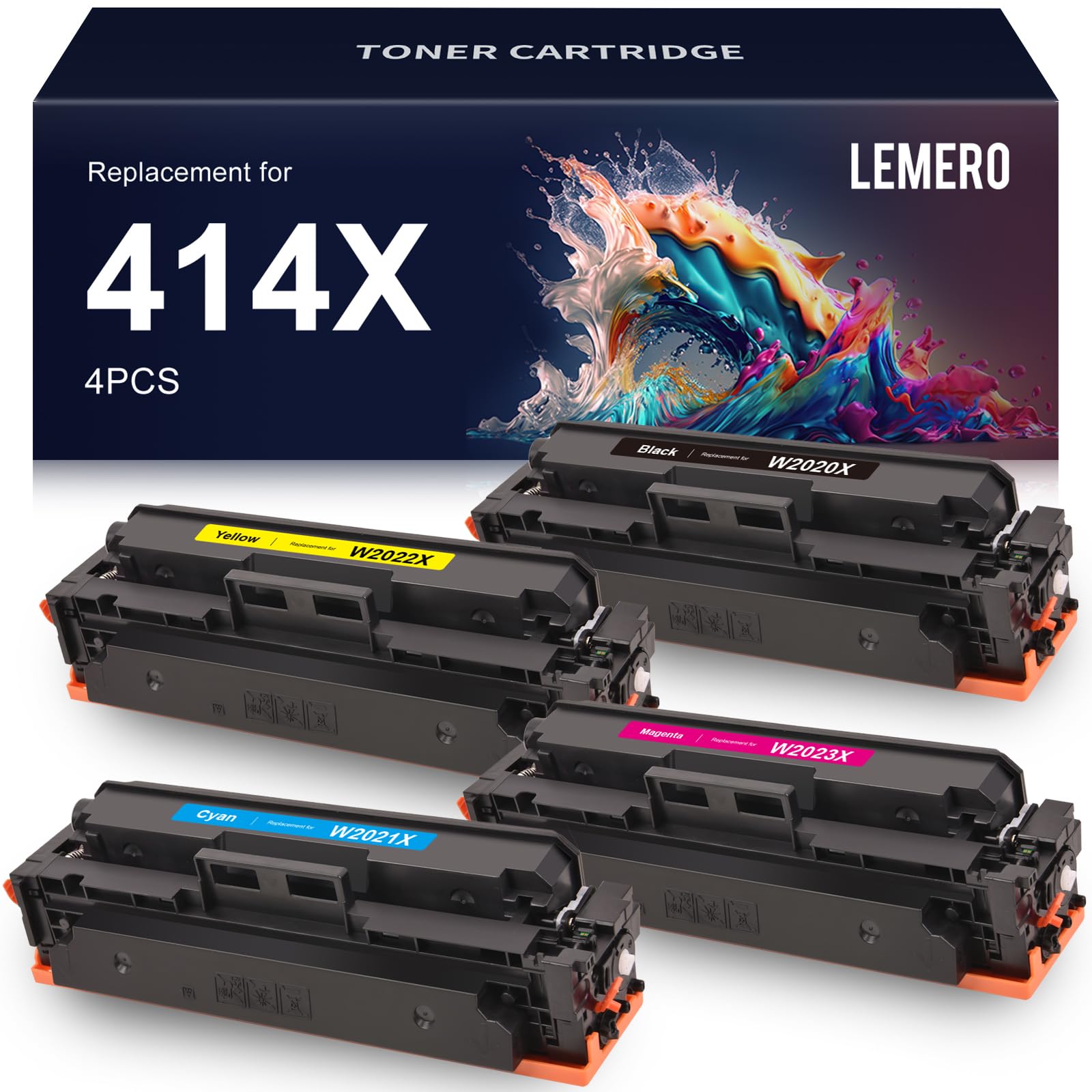 LEMERO HP 414X Compatible Toner Set 4 Pack