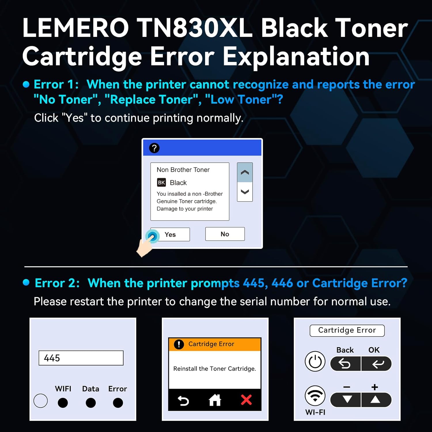Compatible Toner Cartridge Replacement for Brother TN830XL