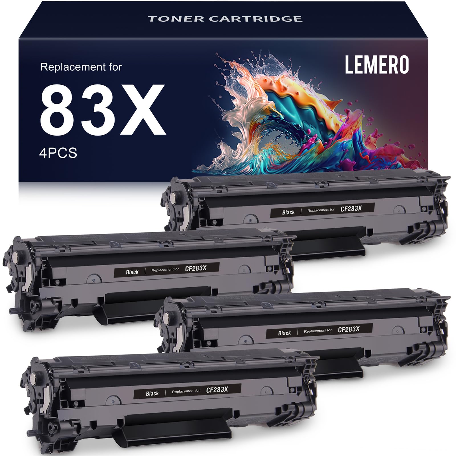 LEMERO Compatible CF283X 4 PK Toner Cartridge