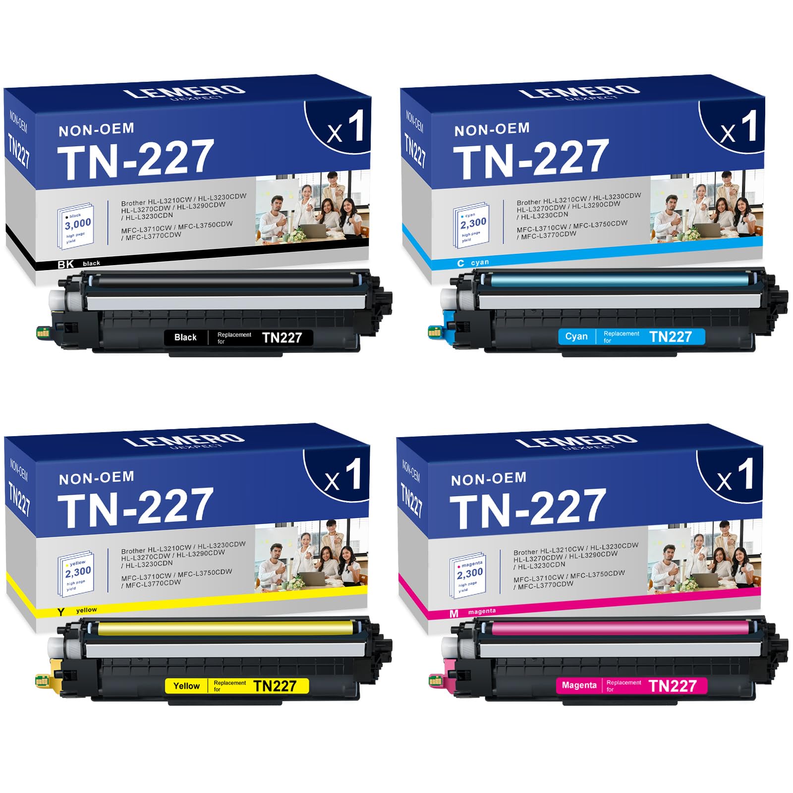 LEMERO UEXPECT TN227 Toner Compatible  Toner Cartridge 4-Pack