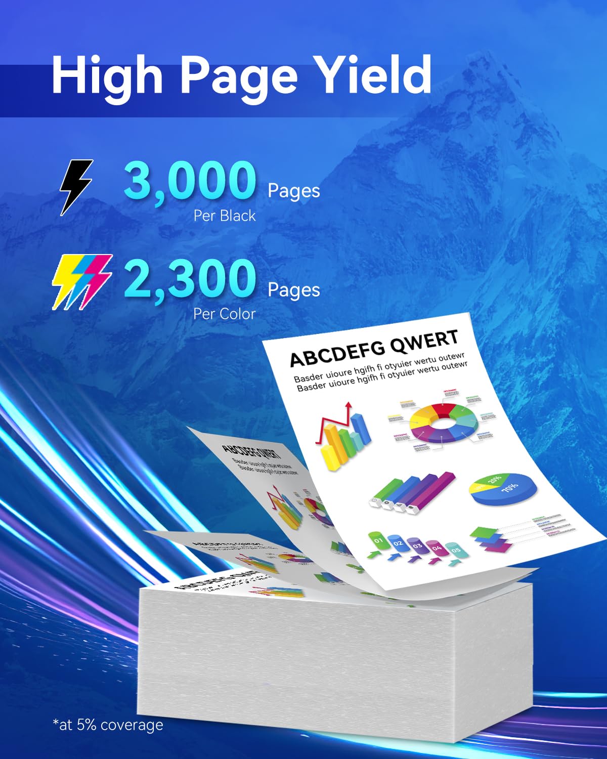 LEMERO Brother TN227 4 High Yield Color Toner Set (BK/C/M/Y)