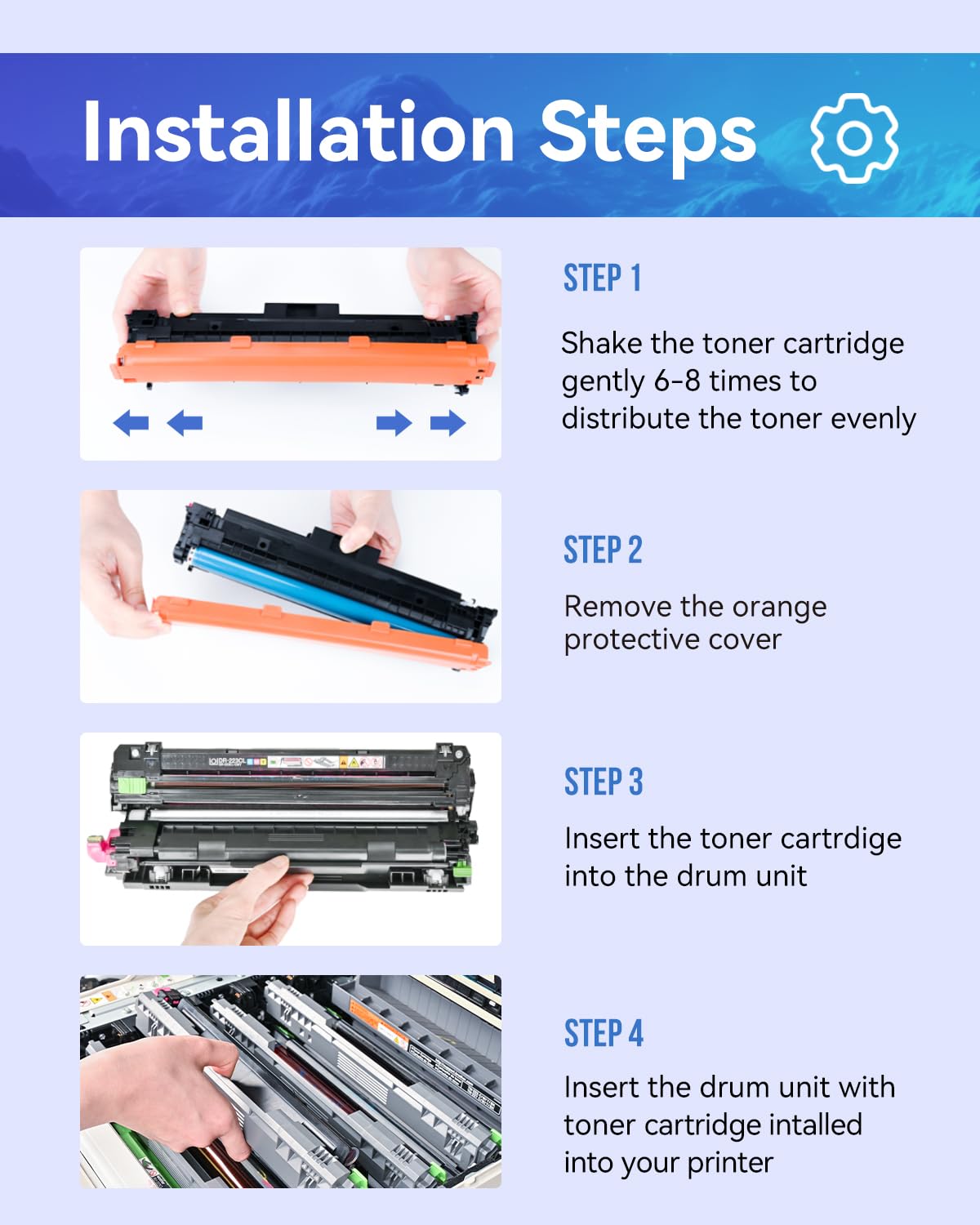 Compatible Brother TN227 Toner Set  4 Pack (BK/C/M/Y)