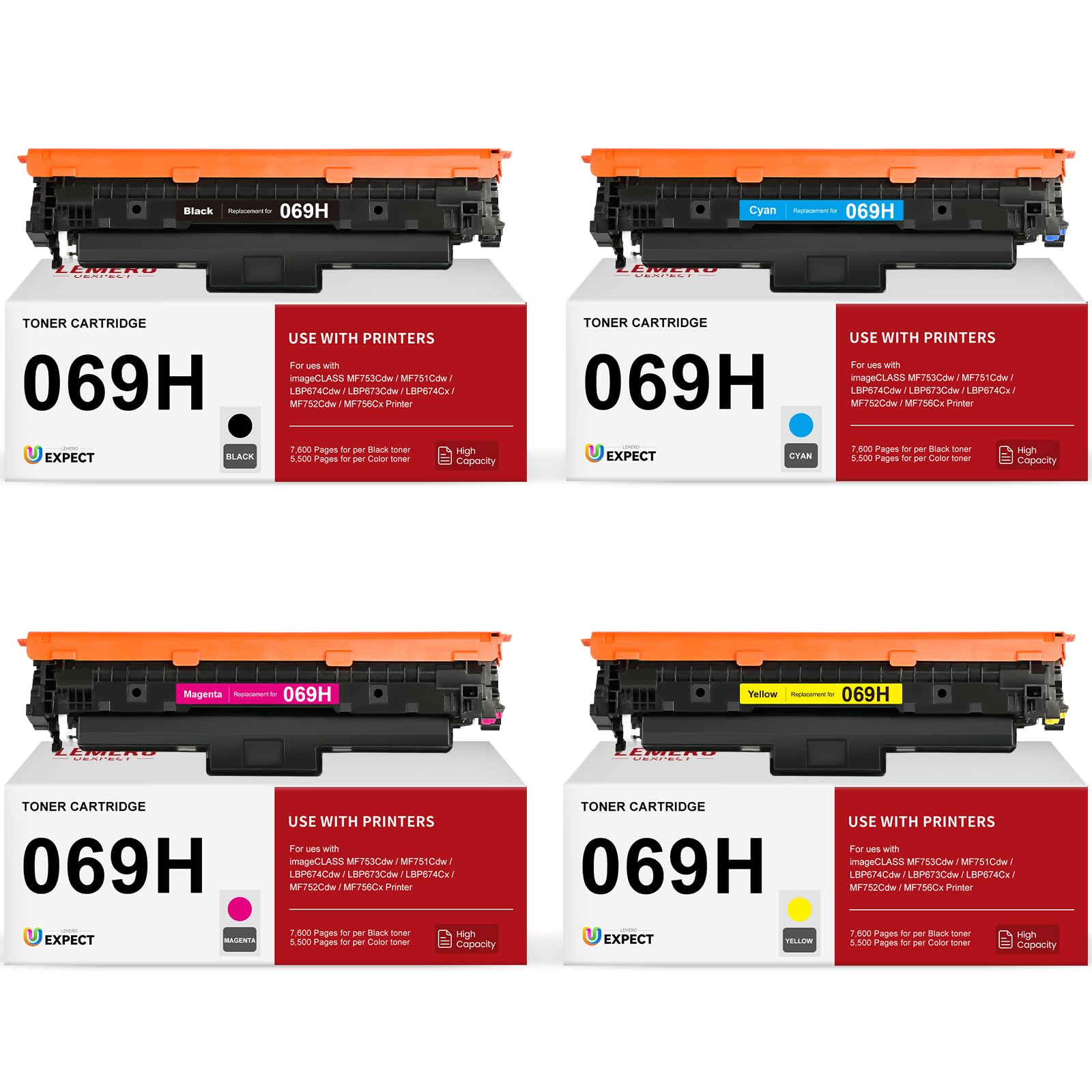 Canon 069H Compatible Toner 4 Pack