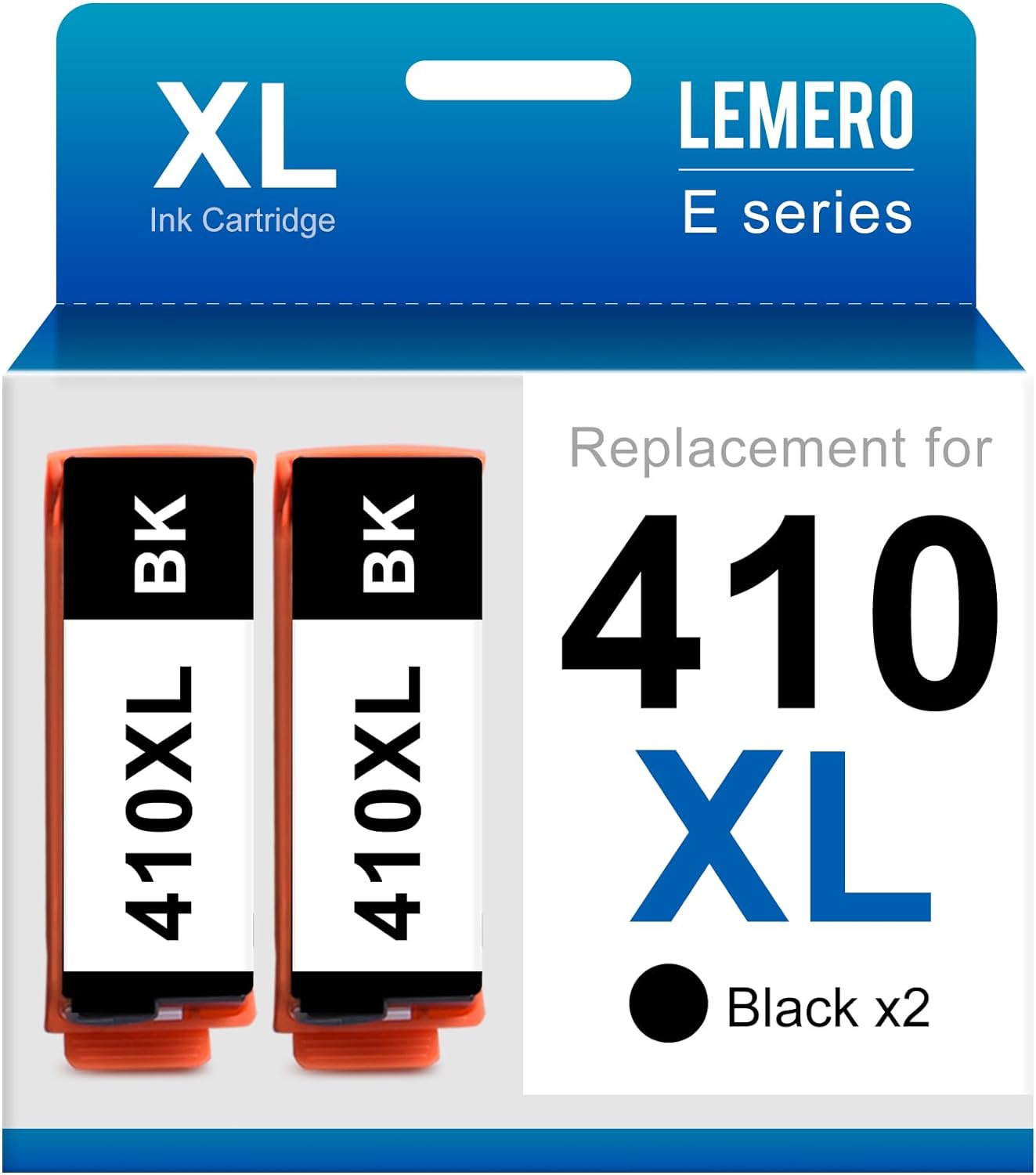LEMERO Remanufactured  Epson 410XL Black Ink Cartridge 2 Pack