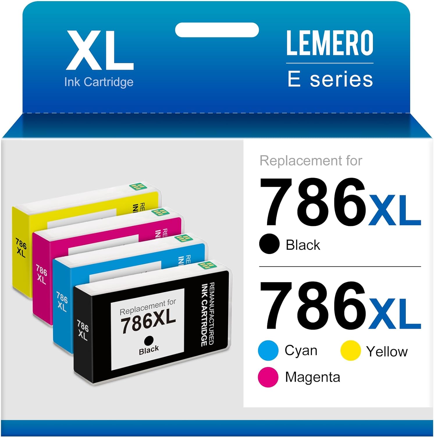 Epson 786XL Ink Cartridges Replacement (Black, Cyan, Magenta, Yellow, 4 Pack)