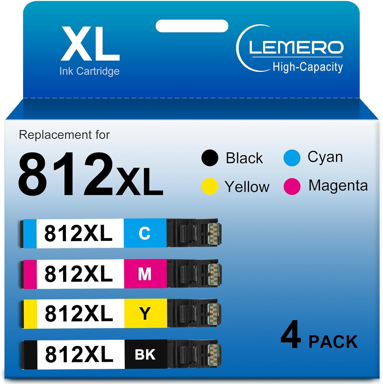 LEMERO Epson 812XL Ink Cartridges 4 Pack