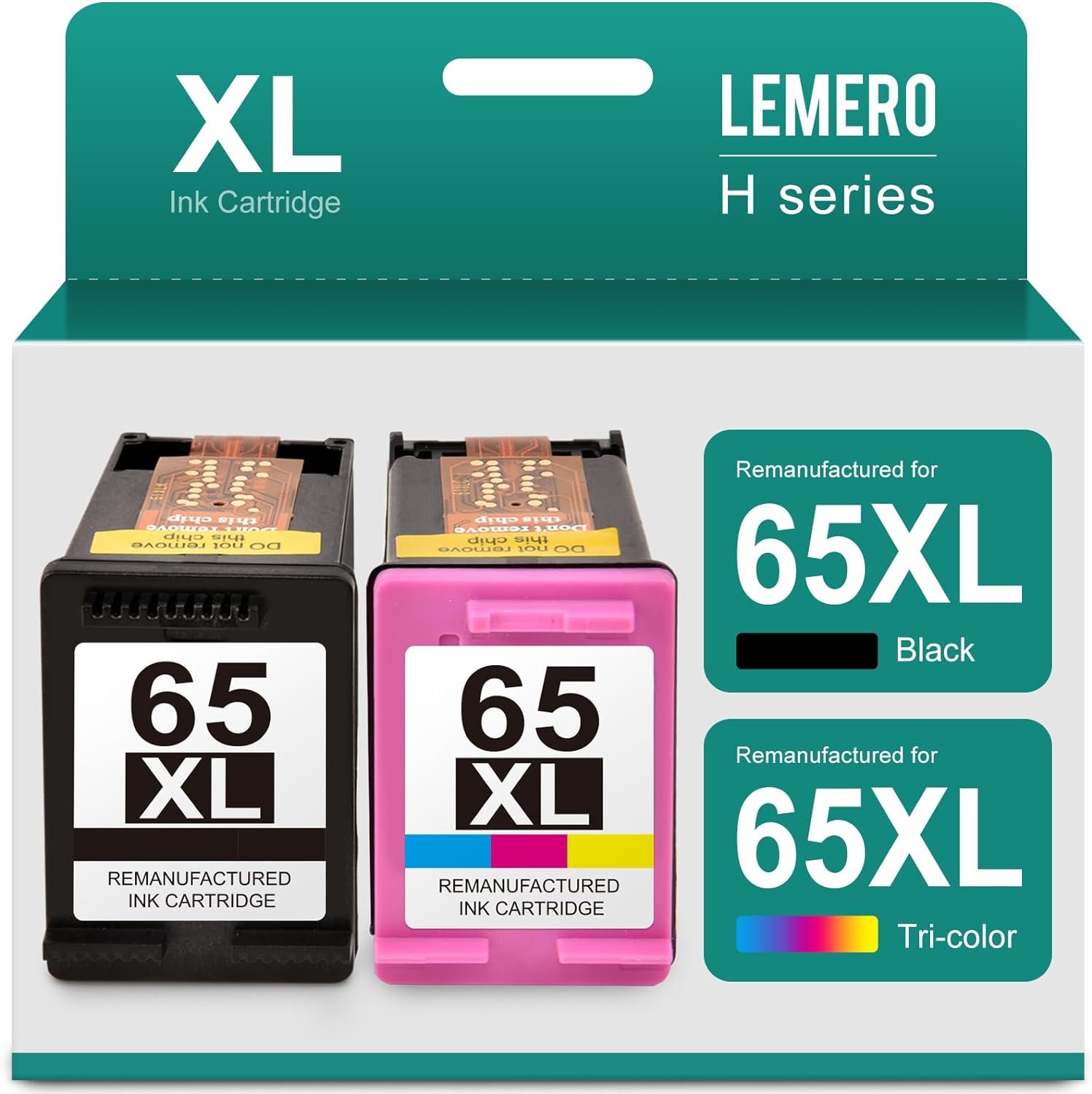 HP 65XL Compatible HP Ink Cartridges 2 Pack (1 Black, 1 Tri-color)