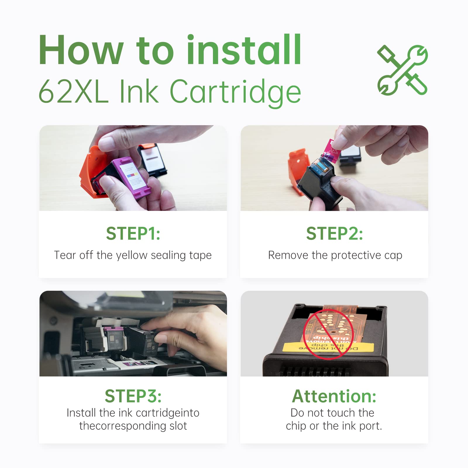 HP 62XL Ink Cartridges Remanufactured 2-Pack | Lemero