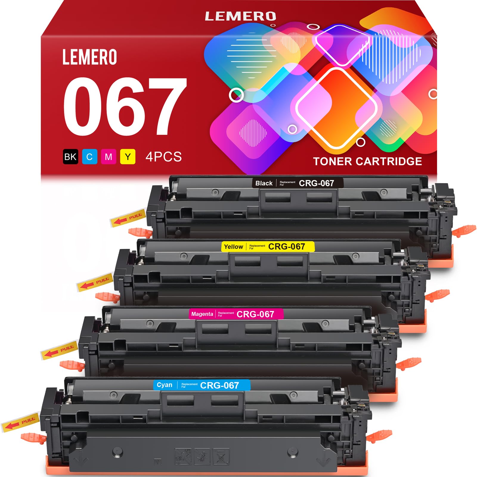 LEMERO Compatible Canon 067 Toner Cartridges Set