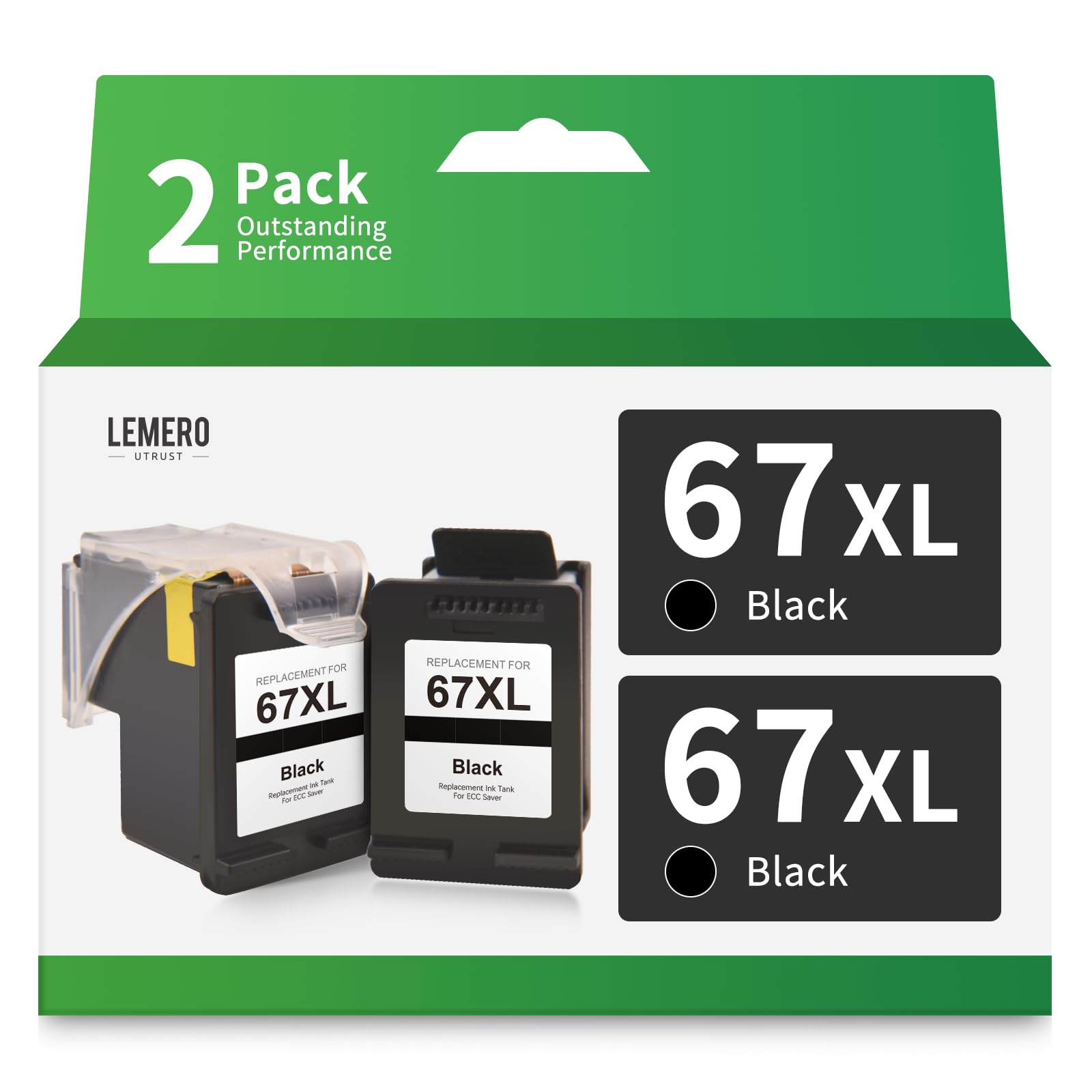 HP 67XL ink cartridge combo pack in Lemero Utrust packaging