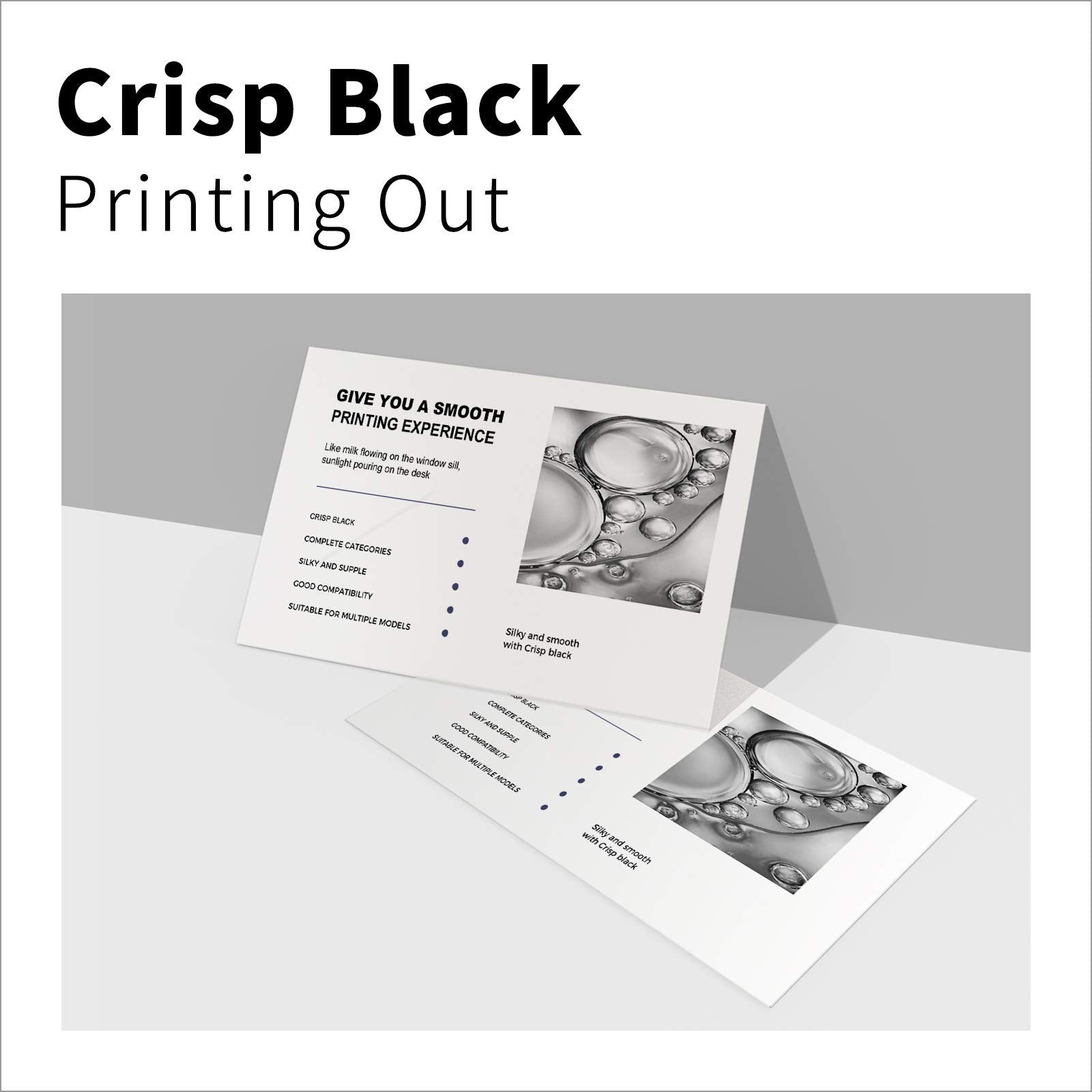 Sample printout demonstrating the crisp black quality of HP 67XL ink cartridges, ideal for producing clear text and detailed images.