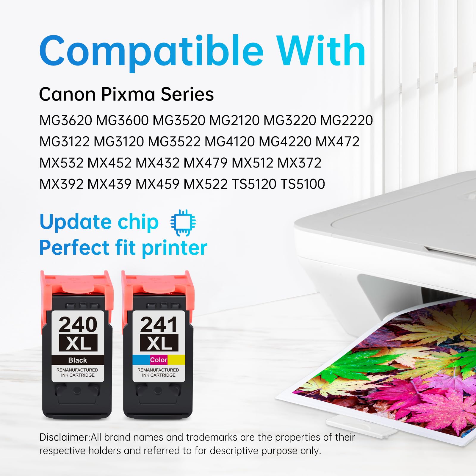 LEMERO 240XL and 241XL ink cartridges compatible with Canon Pixma Series printers.