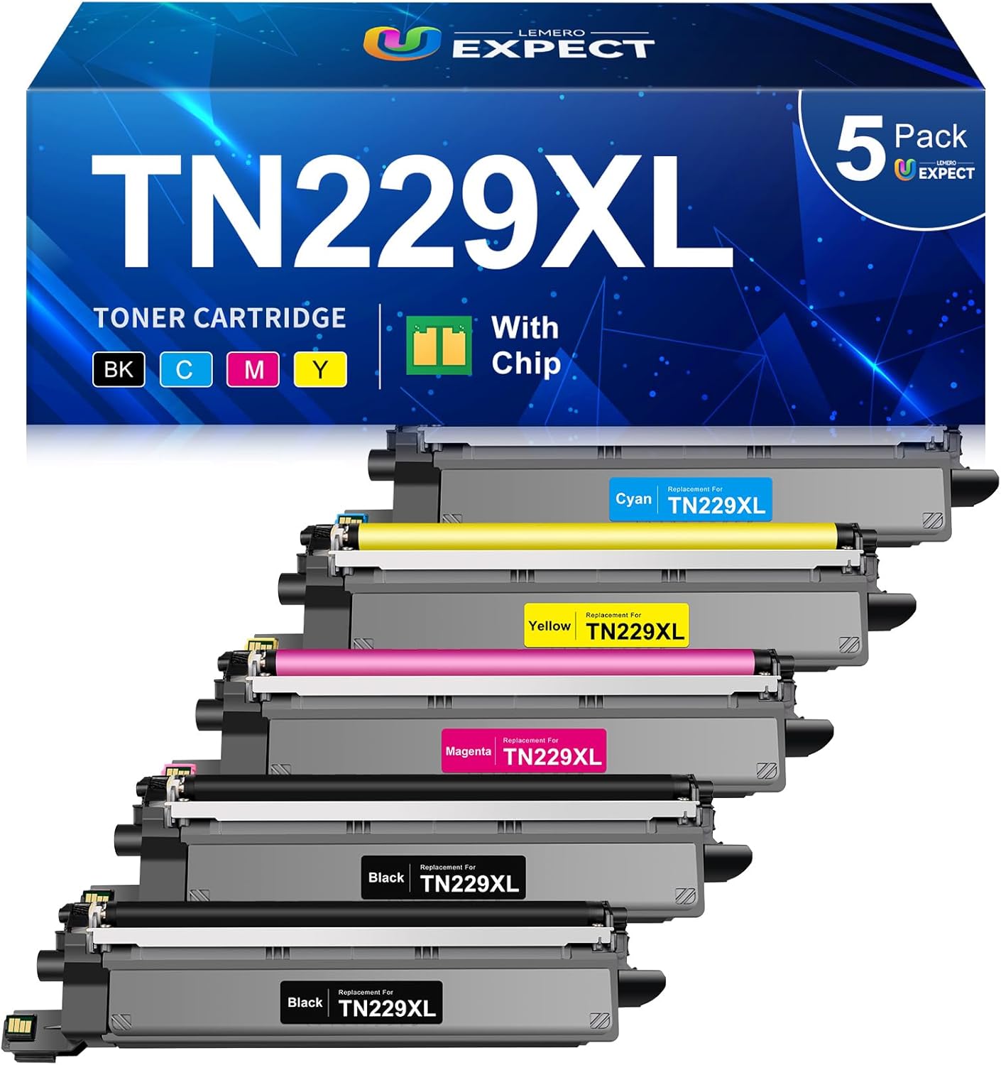 Lemero TN229XL Toner Cartridges for Brother HL-L3280CDW MFC