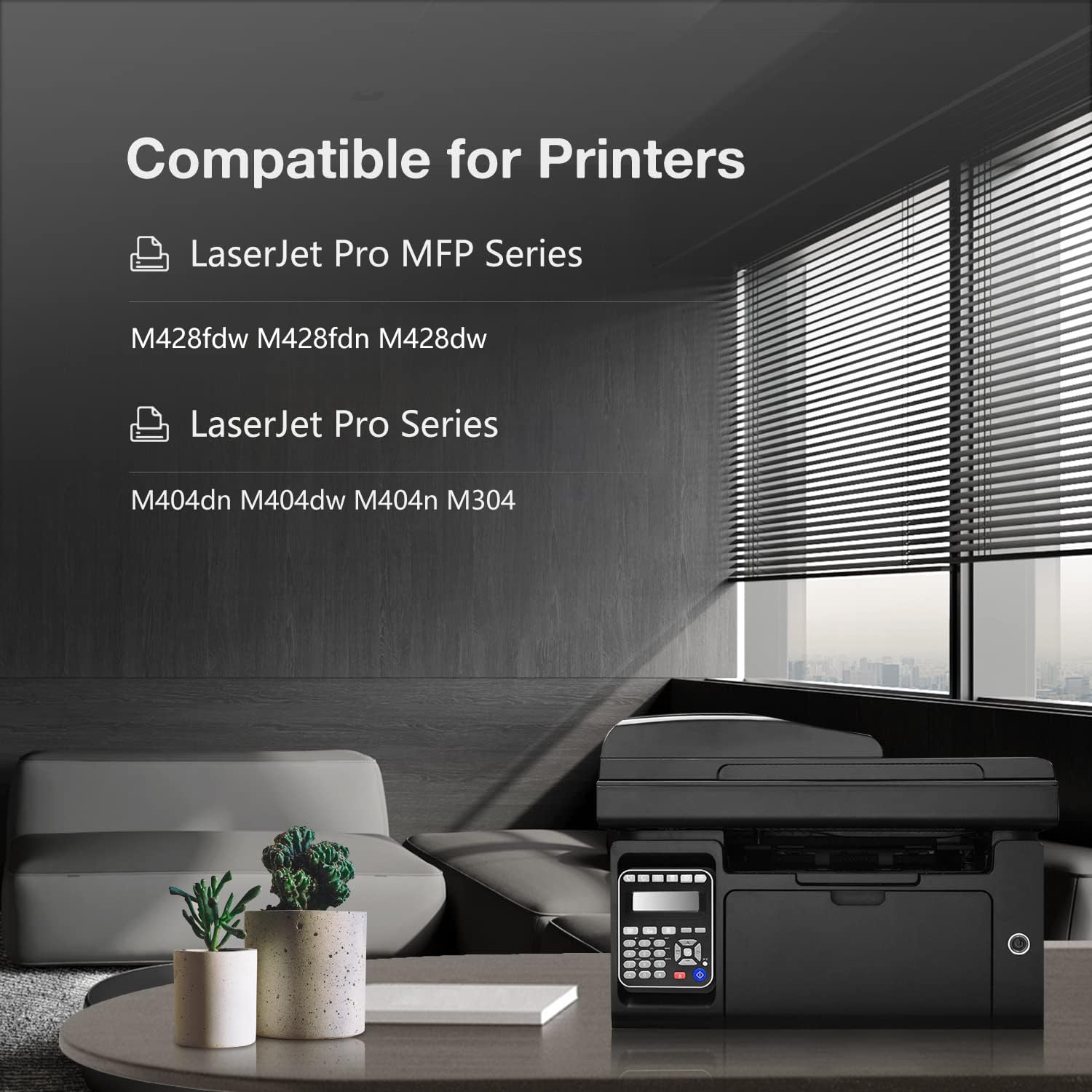 Compatible printer models for LEEMRO 58A toner cartridges, including LaserJet Pro MFP and Pro Series.
