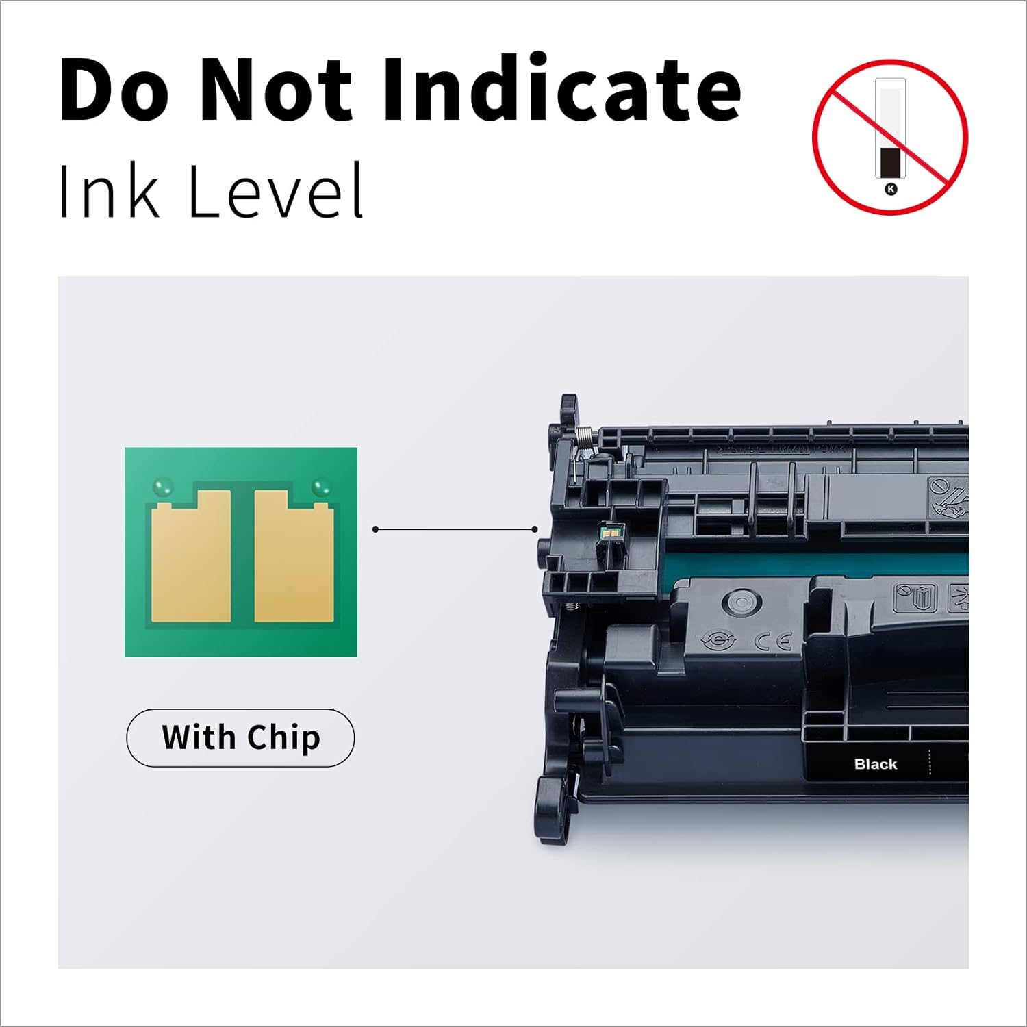 LEMERO toner cartridge with chip does not indicate ink level.