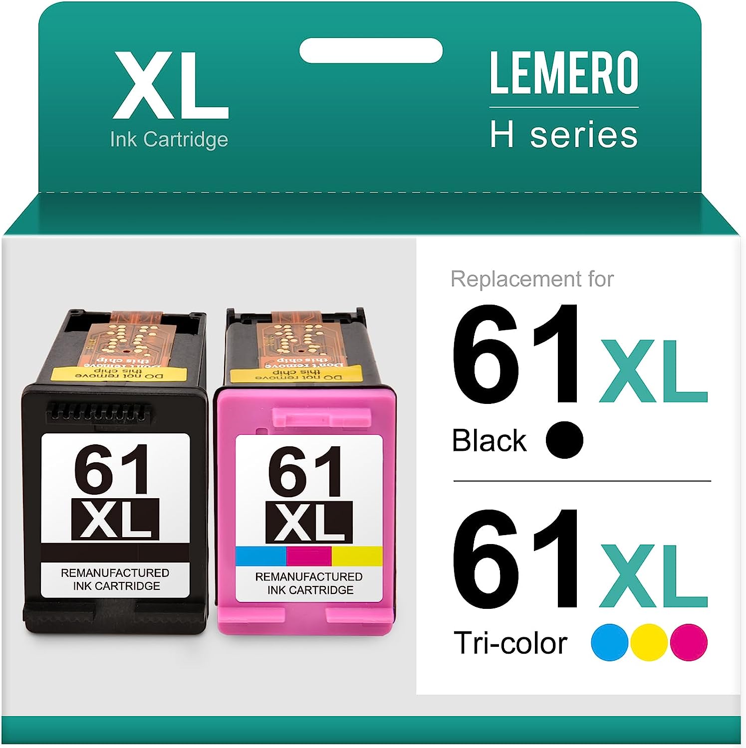 Remanufactured HP 61XL Black Ink Cartridge 2 Pack
